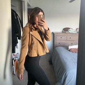 Princess Polly Brown Suede Moto Jacket